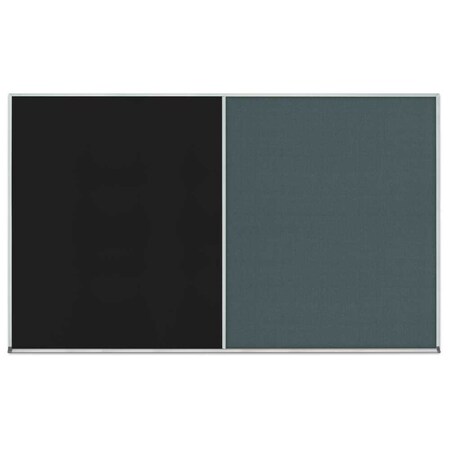 United Visual Products Double Door Radius Corkboard, 42"x32", Hea, UV70125RC-BLACK-CLOUD UV70125RC-BLACK-CLOUD